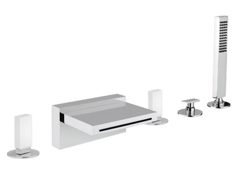 VITA DUE 53029ABM - Deck mounted waterfall bathtub tap with hand shower by Rubinetterie Frattini - view 2